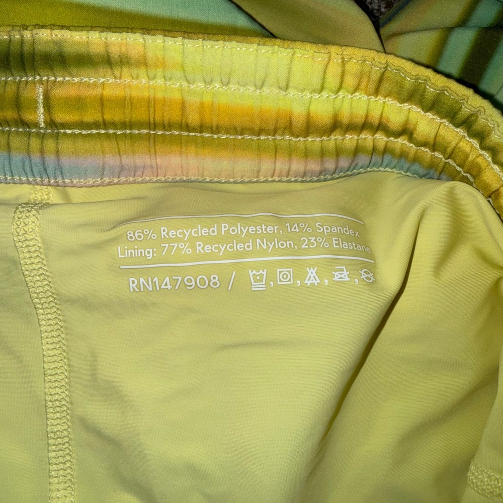 Outdoor Voices Skort Womens XL Green‎ Yellow Striped Activewear Zip Pocket - Picture 3 of 4